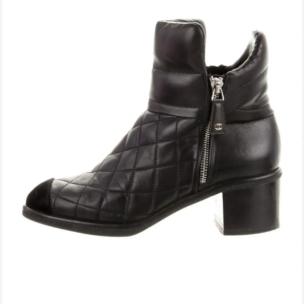 Chanel Quilted Ankle Boots